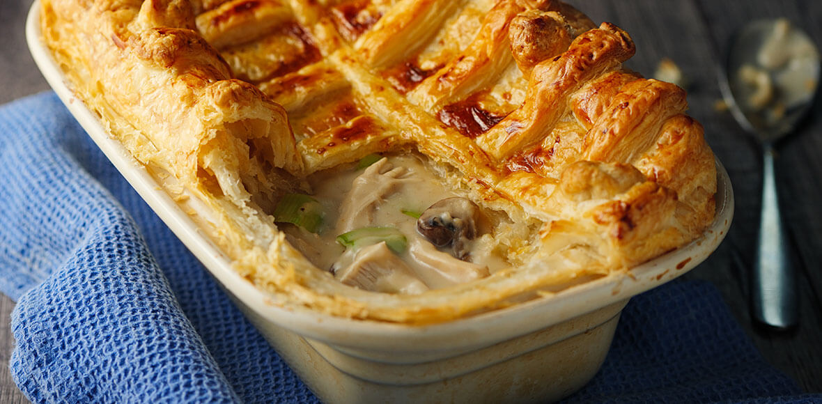 Pâtes au poulet, aux champignons et aux poires - Trois fois par jour